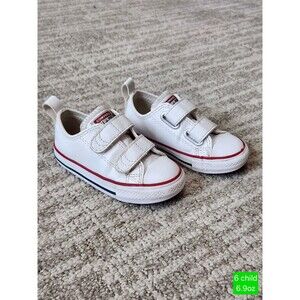 Converse Chuck Taylor All-Star sneakers shoes white hook loop size 6 child